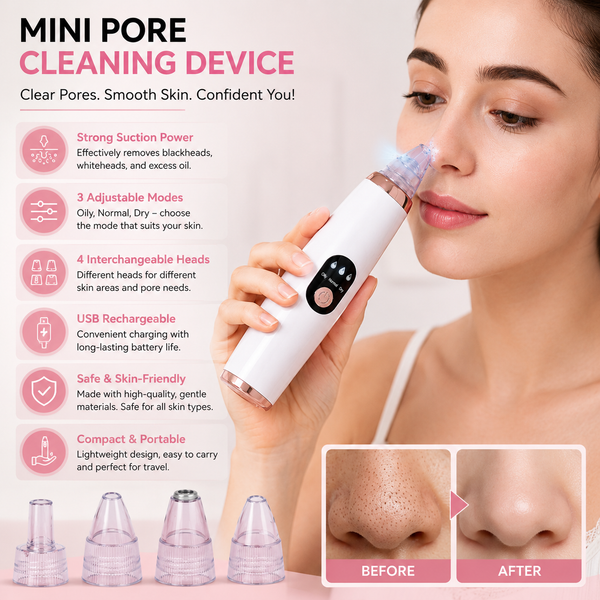 Electric Pore Cleaning Device – Deep Facial Pore Cleaner, Blackhead Remover & Skin Care Tool