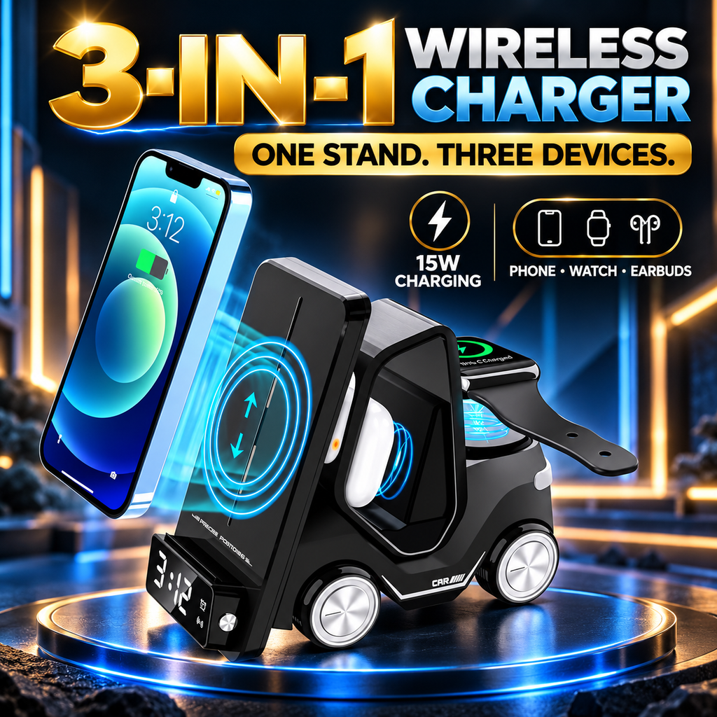 15W Three-in-one Wireless Appliance Fast Charging Bracket