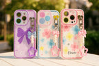 Glitter Floral Case with Charm