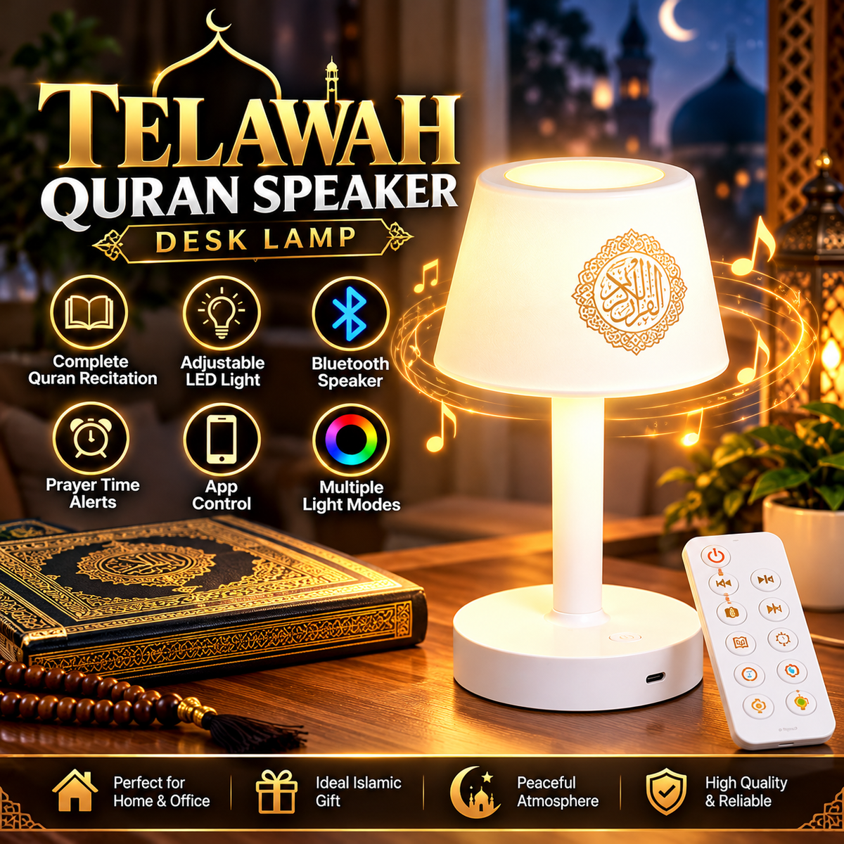 Telawah - Quran Speaker Desk Lamp