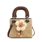 Women's Fashion Flower Weaving Straw Handbag